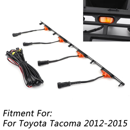 Front Bumper Hood Grille LED Lights W/Wire Harness Fits Tacoma 2012-2015 Amber