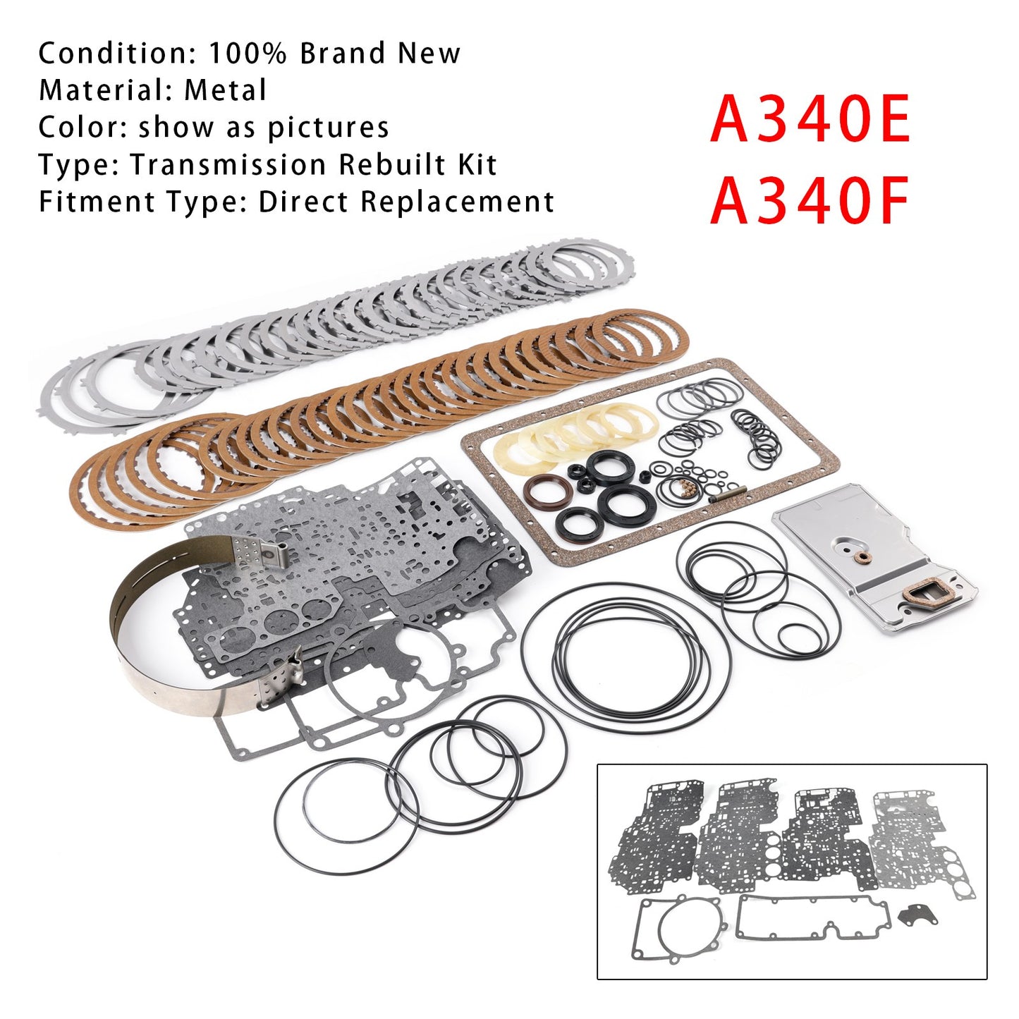 A340E A340F Transmission Rebuilt Kit With Overhault Clutches Filter For Toyota