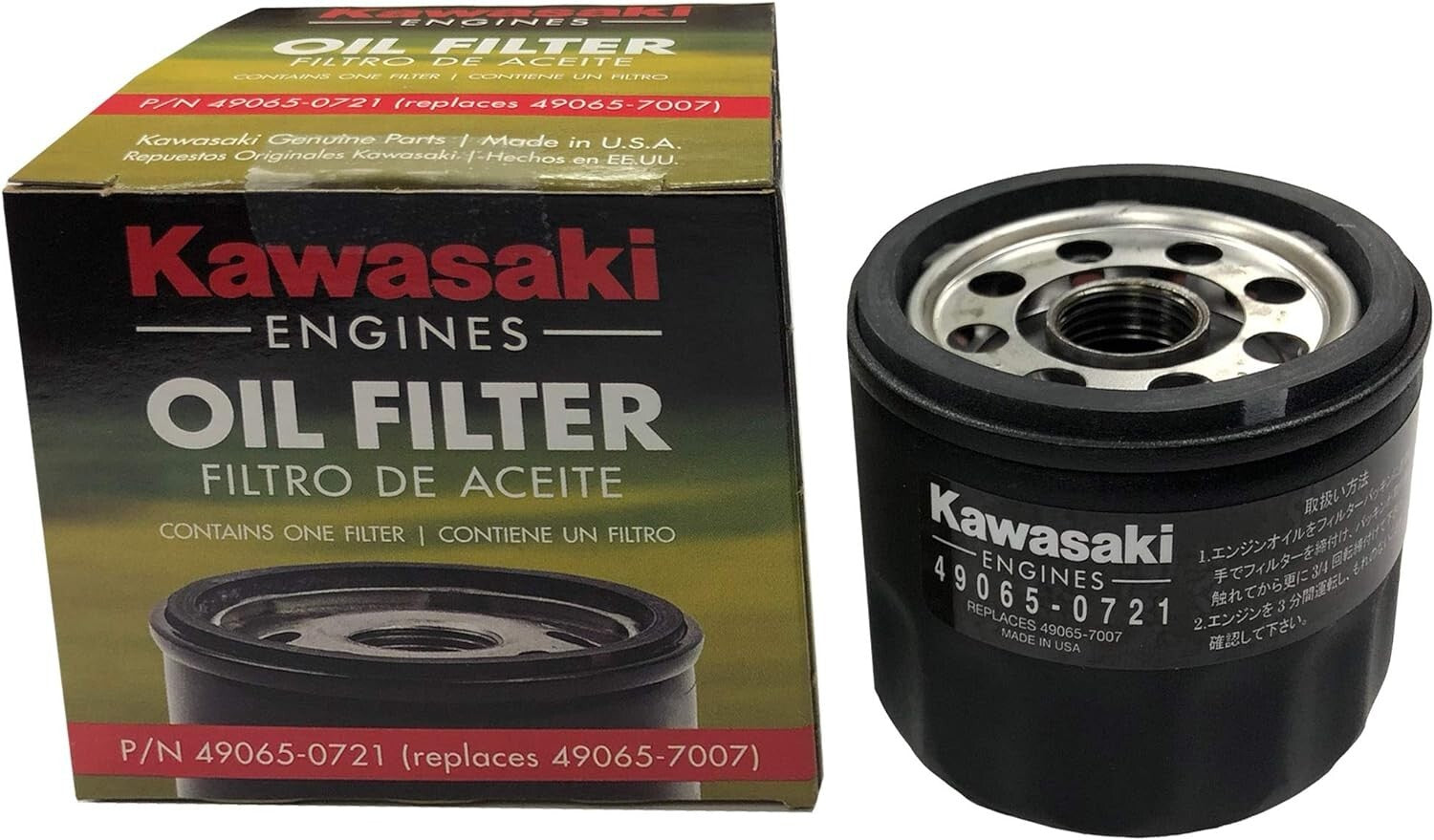 Solid Spare Kawasaki 49065-0721 Oil Filter Replaces 49065-7007