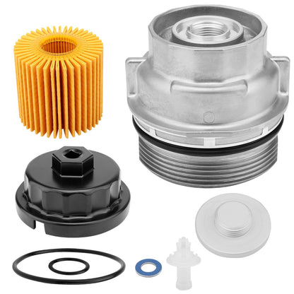 Oil Filter w/ Housing Cap Kit For 2005-21 Toyota Lexus Camry 4Runner 15620-31060
