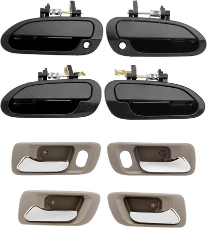 Outside Exterior Interior Door Handle Set Fit 1998-02 Honda Accord 72165S84A01ZC