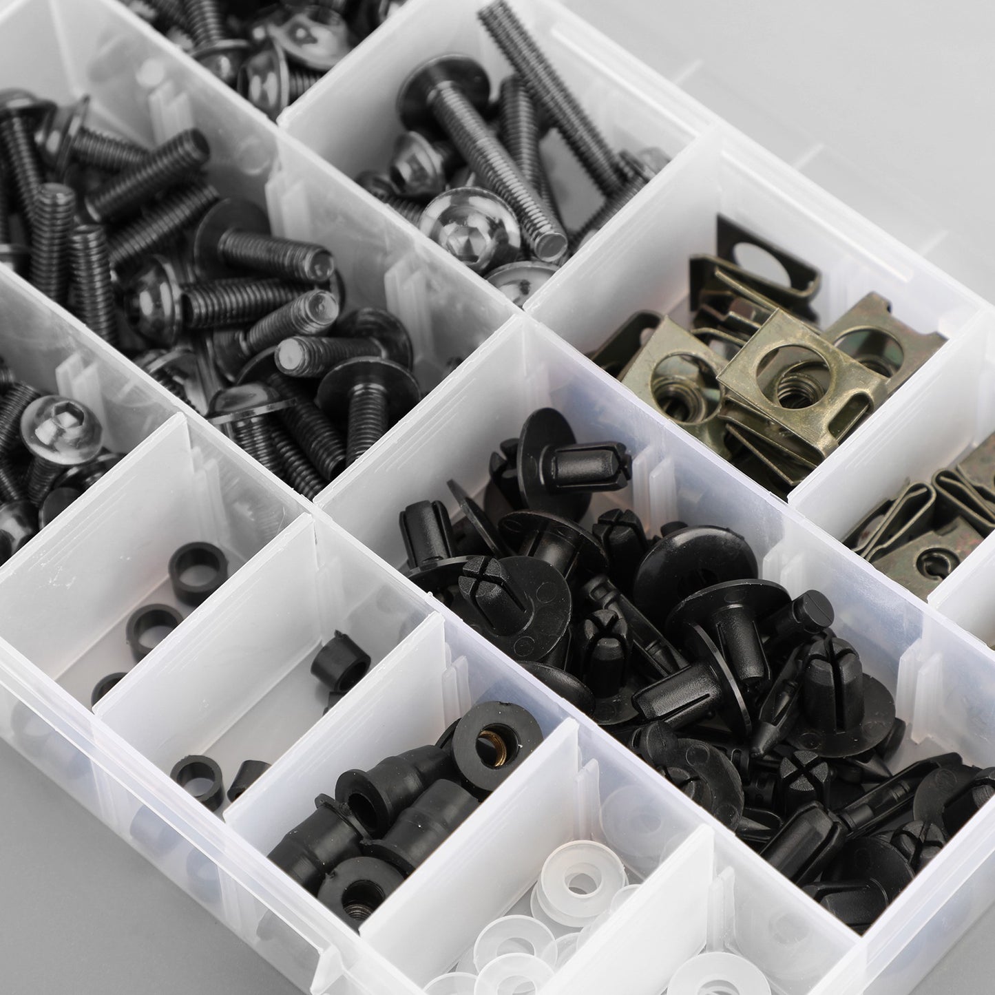 223PCS Fastener Clip Screw Bolt Kit Motor Sportbike Windscreen Fairing BK New