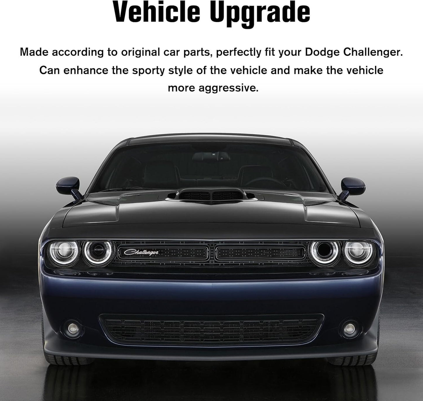 LH & Headlight Front RH Bezel Lamp Trim Cover Set For 2015-2021 Dodge Challenger