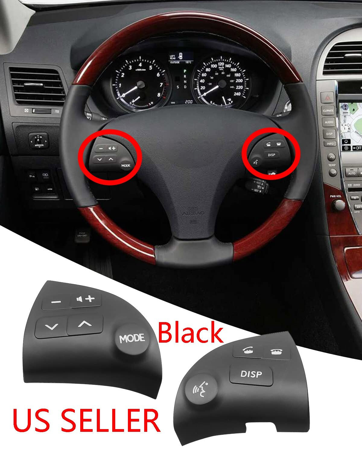 FOR Lexus ES350 2006-2012 A pair Steering Wheel Volume Control Switch Button US