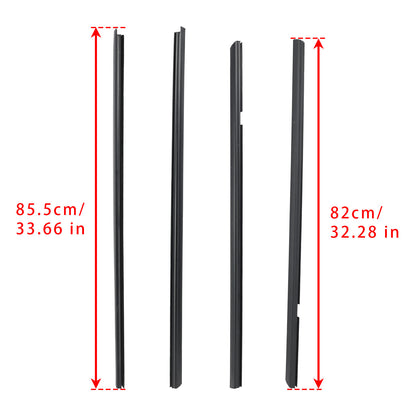 4PCS Outside Window Moulding Weatherstrip For Honda Insight 2010-2014