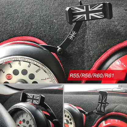 Union Jack Car Phone Mount Folding Holder For Mini Cooper R55 R56 Black&Gray US