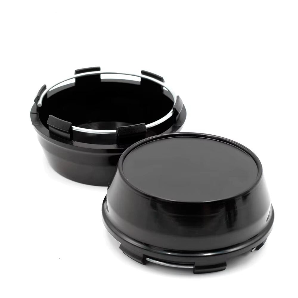 Universal 66mm OD. 6 Clips Car Wheel Rim Hub Center Caps Cover Black Pack of 4