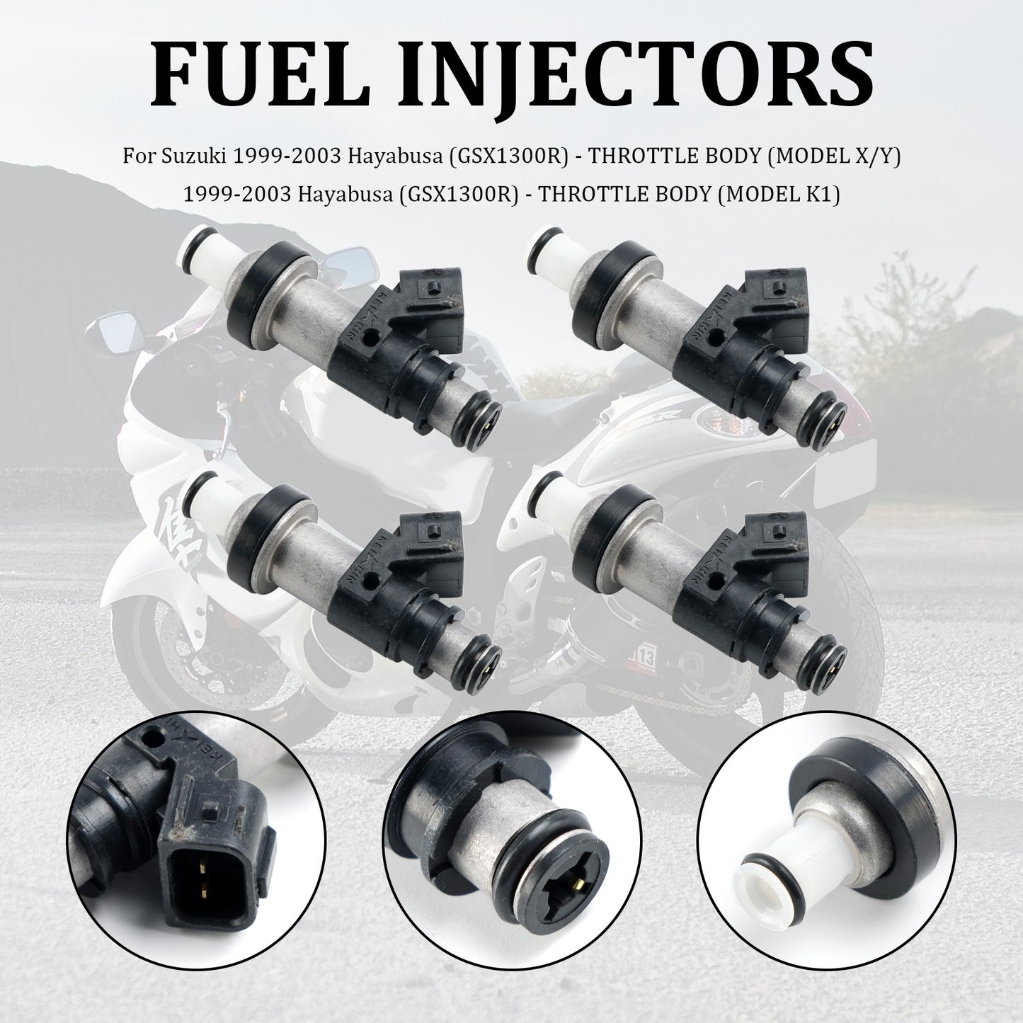 4PCS06164-P8E-A00 15710-24F00Fuel Injectors For Suzuki GSX-R750 GSX-R600GSX1300R