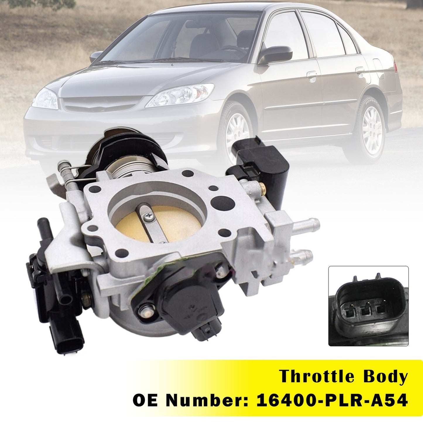 16400-PLR-A54 Throttle Body For 2001-2005 Honda Civic 4AT CVT 1.7L