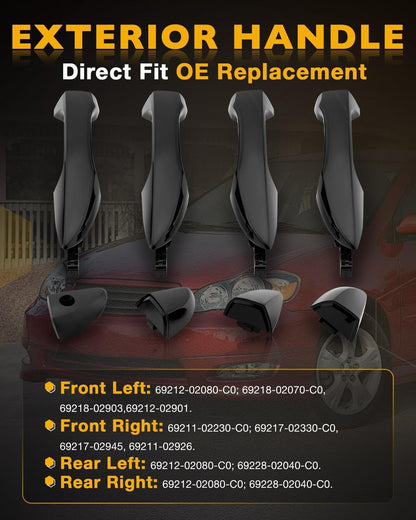 4X Outside Outer Exterior Door Handle Front & Rear Side For 14-19 Toyota Corolla