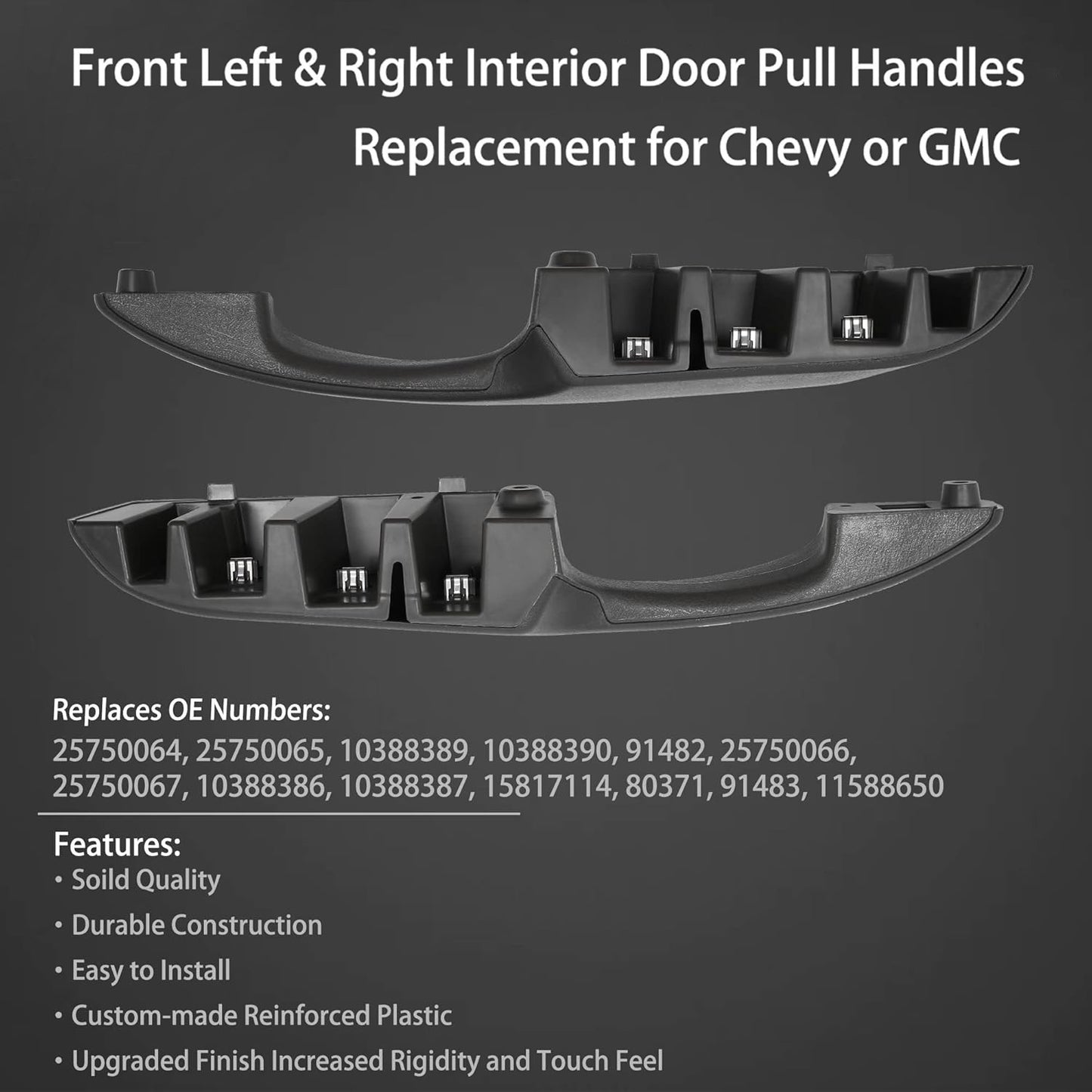 Interior Pull Door Handle Kit Fit 03-19 Chevy Express GMC Savana 1500 2500 3500