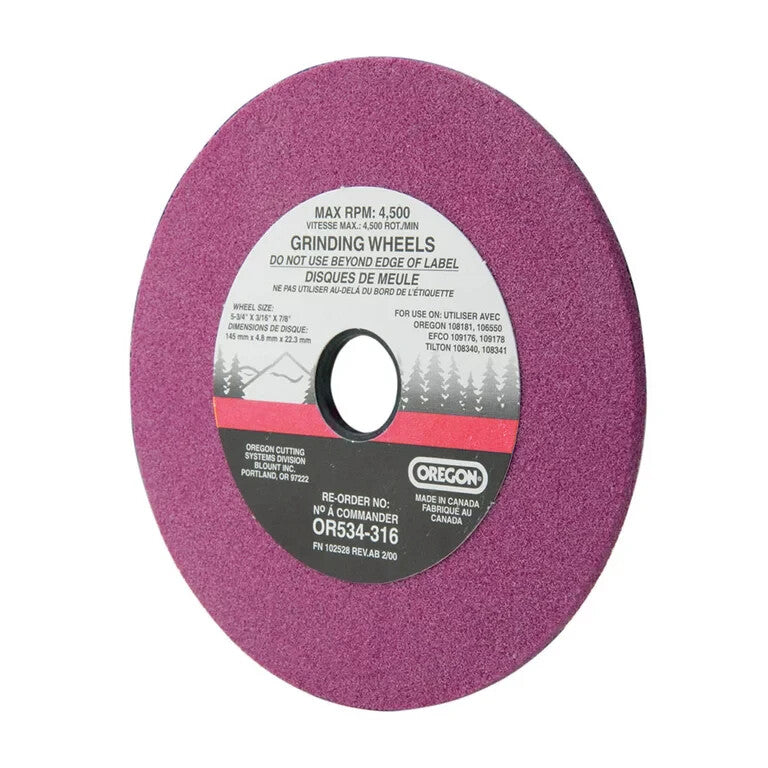 Solid Spare Oregon OR534-316A Grinding Wheel, 5-3/4" x 3/16"