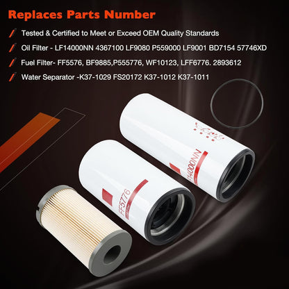 LF14000NN FF5776 K37-1029 Oil Fuel Filters For Kenworth T680 T880 Peterbilt 389