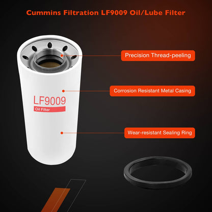 LF9009 Oil Lube Fuel Filter Fits For Fleetguard Cummins ISL ISL9 ISB PX-9 6CT