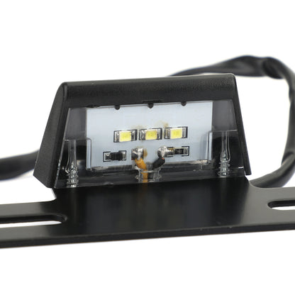 Universal Motorcycle License Plate Bracket w Light fit for Honda Kawasaki Suzuki