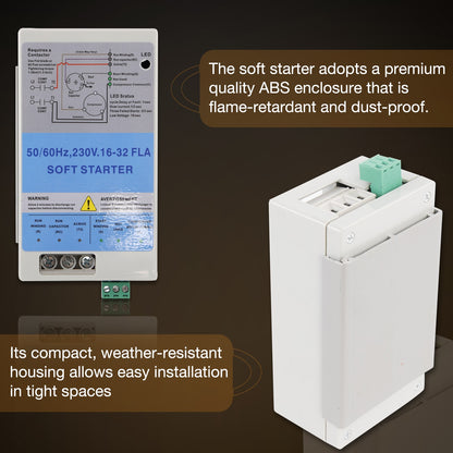 16-32A AC Soft Starter w/ Reverse Motor Protection For 4-7 Ton AC Install Kit