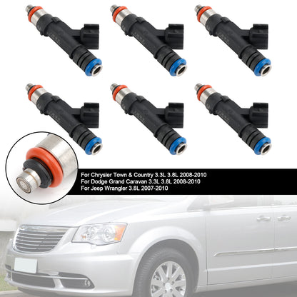 6PCS Fuel Injector 0280158119 Fit Jeep Fit Dodge Wrangler Fit Chrysler 3.3L