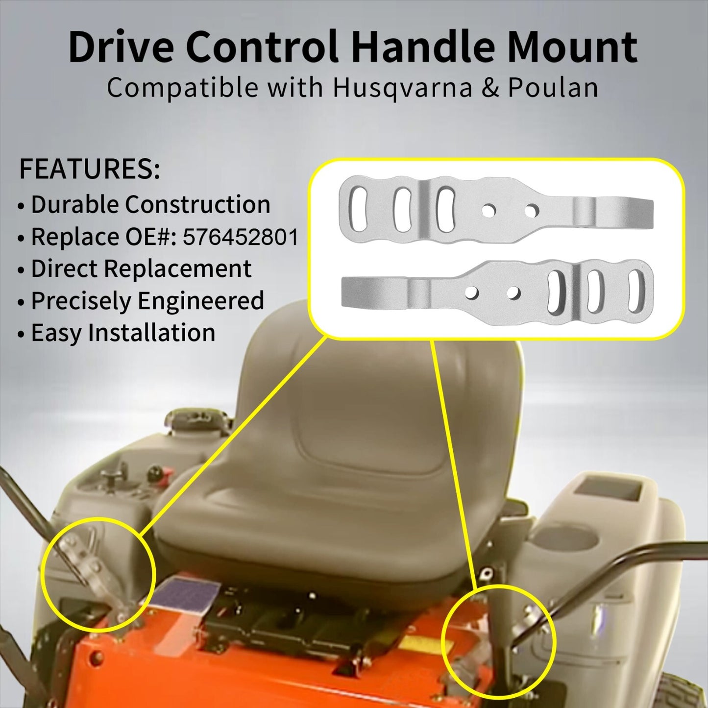 2X Drive Control Handle Mount Fit for Craftsman Lawn Mower  Husqvarna 576452801