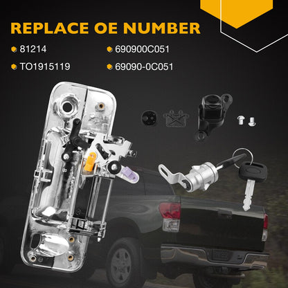 Tailgate Handle Latch w/ Lock & Camera Accessories Kit For 2007-13 Toyota Tundra