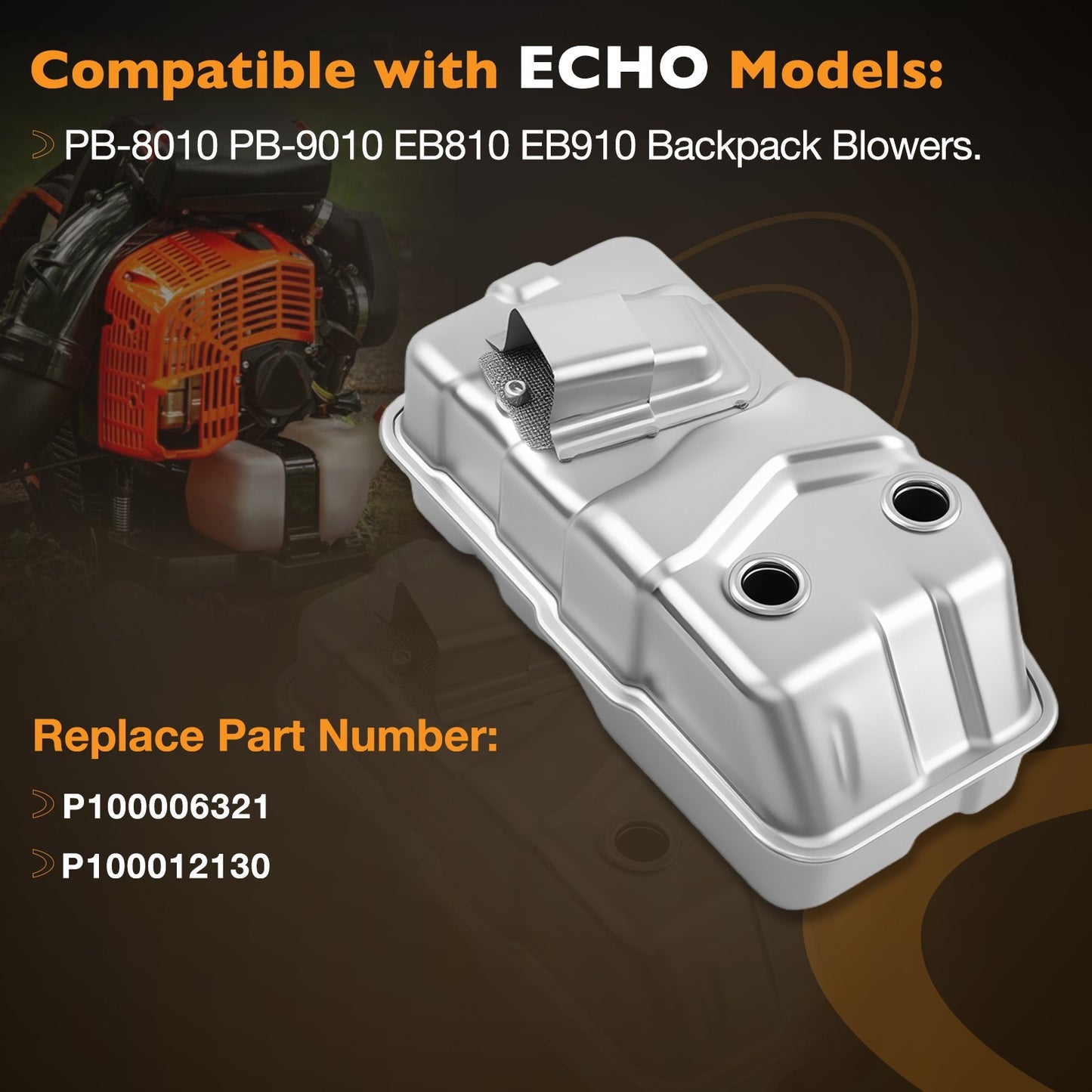 P100012130 Blower Muffler For ECHO ECHO PB-8010 PB-9010 EB810 EB910 P100006321