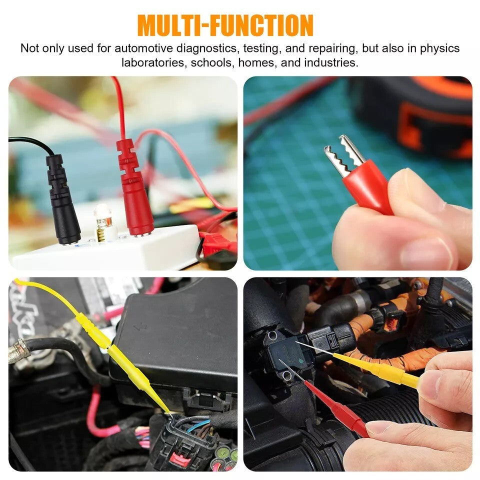 22Pcs Automotive Back Probe Kit Multimeter Test Leads Alligator Clips Wire Tool