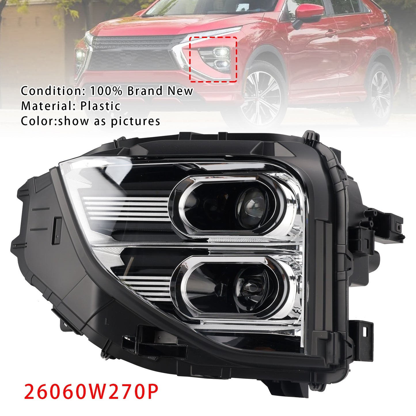 Front Left LED Headlight 26060W270P For Mitsubishi Eclipse Cross 2022-2025