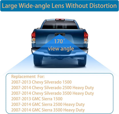 Rear View Backup Tailgate Handle Camera For 2007-2014 Chevy Silverado GMC Sierra