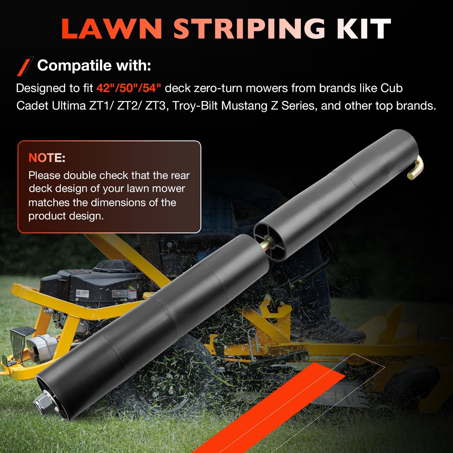 42" 50" 54" Lawn Striping Kit For Cub Cadet ZT1 Ultima Zero-Turn Mower 19A70060