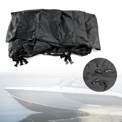 Heavy Duty Boat Cover Waterproof 210D Black For 16-18Ft Fishing Jon Boat L Beam