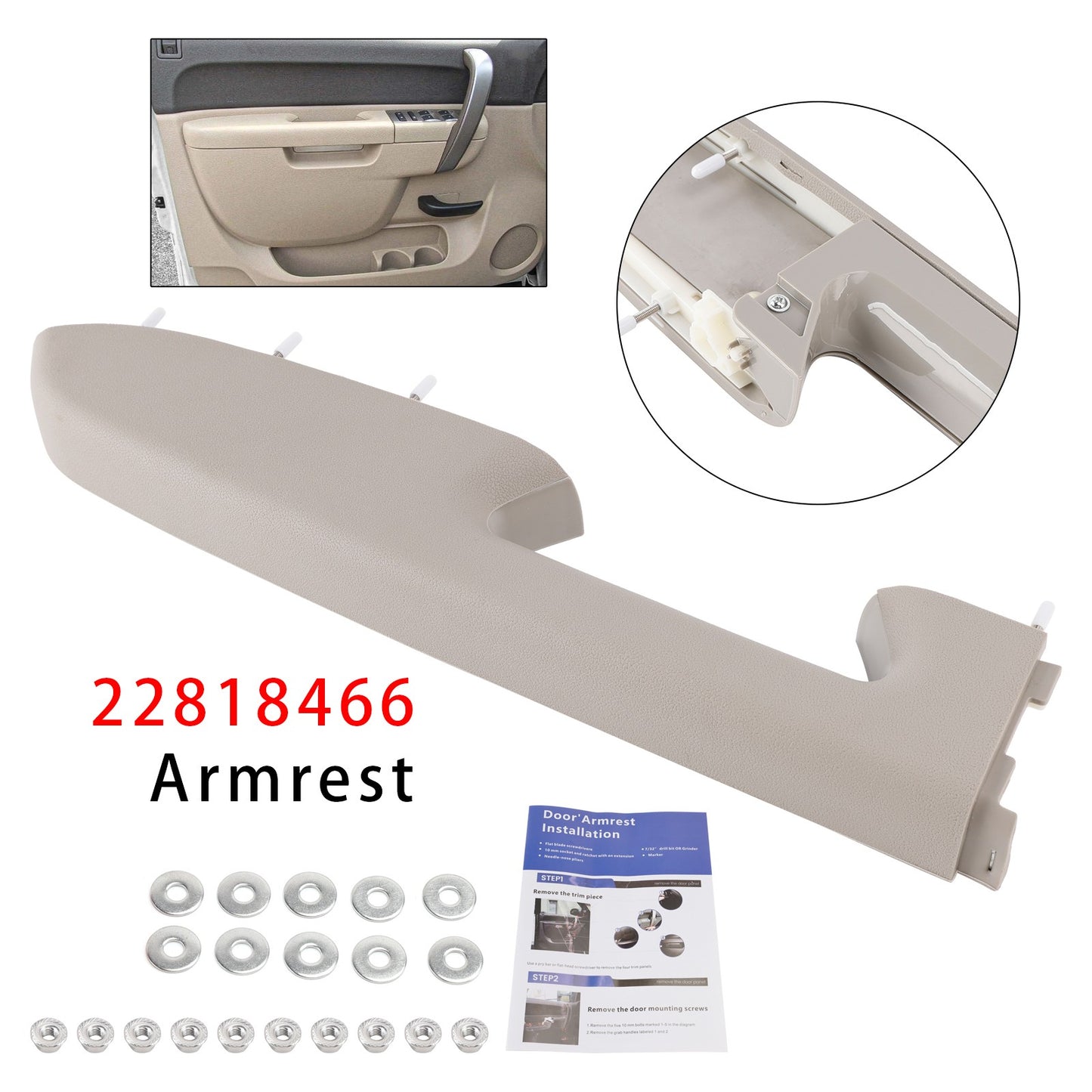 Front Left Armrest Repair Kit For Chevy Silverado 1500 2500HD 3500HD 2010-2014