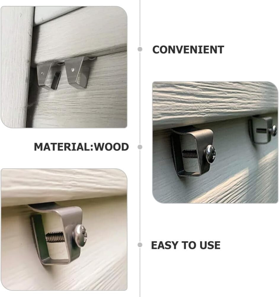 10Pcs No-Hole Needed Vinyl Siding Clips Hooks Heavy Duty Hanger Security Camera