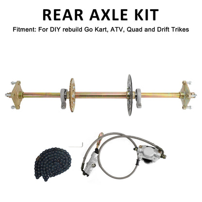 32" ATV Quad Go Kart Rear Live Axle Kit Sprocket Brake Wheel Hub Brake Assembly