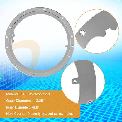 10-Hole Standard Liner Sealing Ring Stainless Steel For Pentair 10" Large Niches