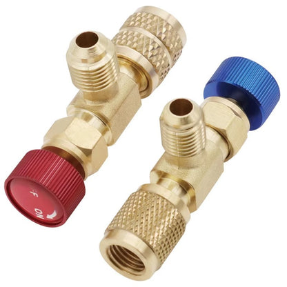 4pcs Air Conditioning Refrigerant Charging Valve, Safety Adapter for R22 R410A