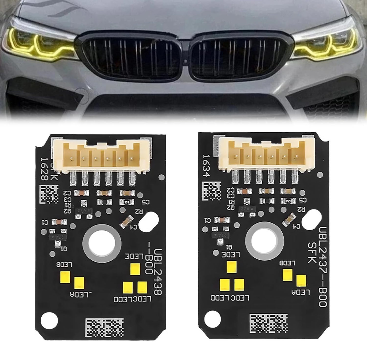 YELLOW DRL LED BOARDS FOR 17-20 BMW G30 530i 540i F90 M5 DAYTIME RUNNING LIGHTS