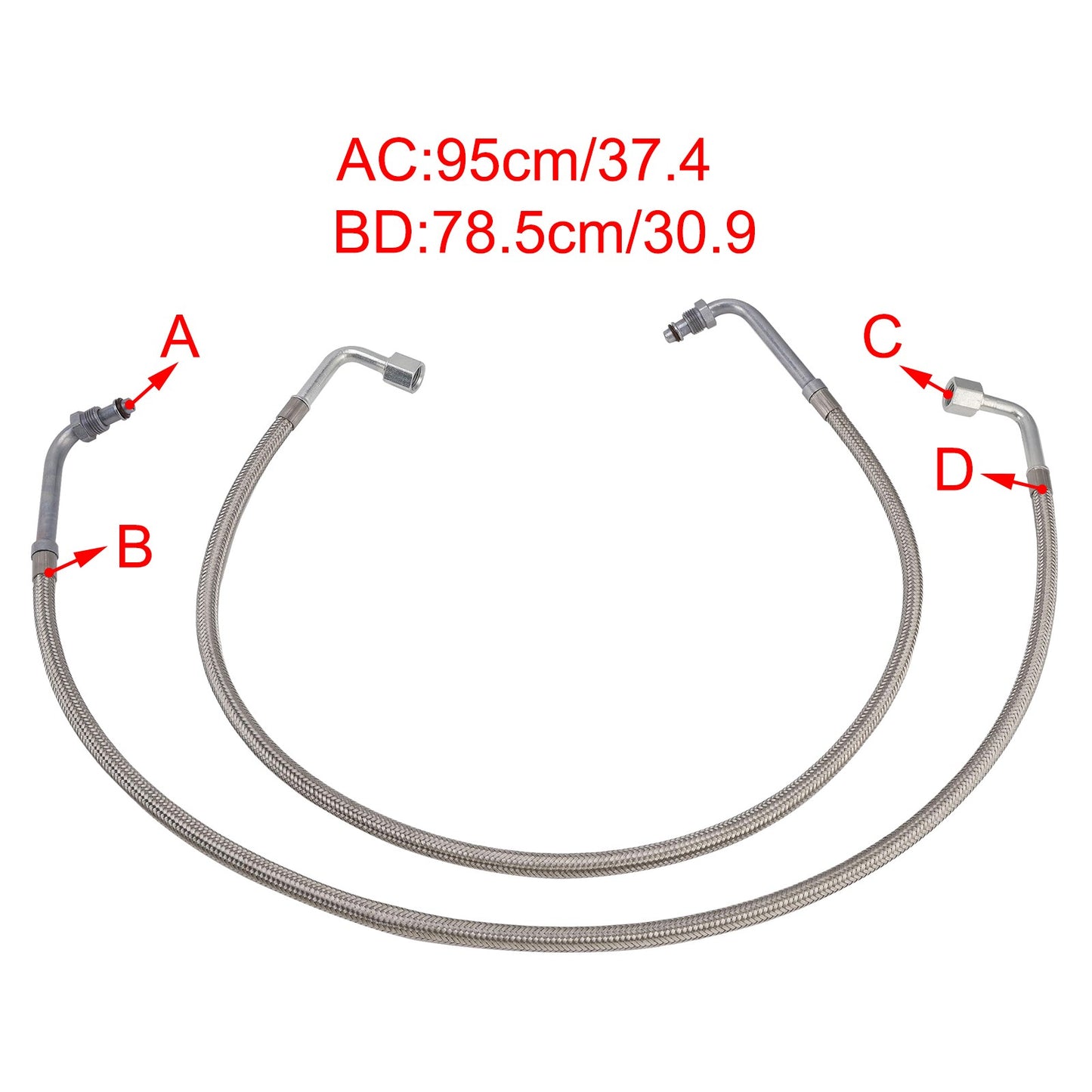2X Oil Hose Oil Cooler Lines 2204030 5412355 For Polaris Trail Boss 330 03-08