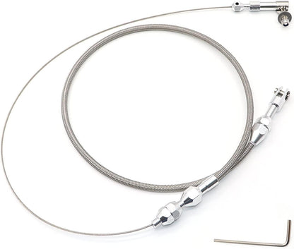 24" THROTTLE CABLE BRAIDED STAINLESS STEEL UNIVERSAL ACCELERATOR For FORD, CHEVY