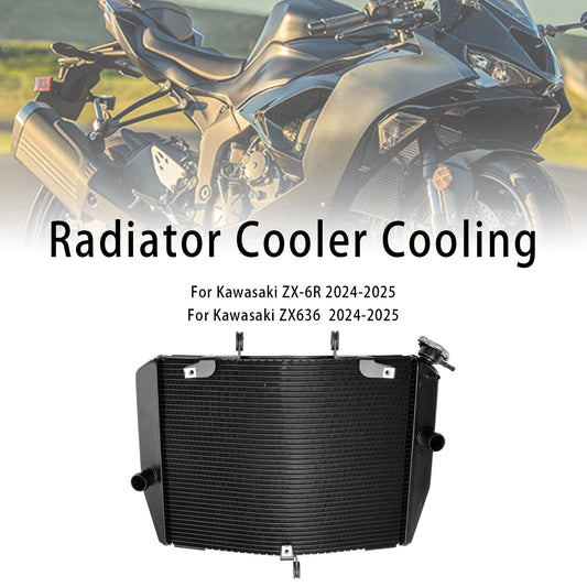 Radiator Cooling Engine Cooler For Kawasaki ZX-6R ZX636 2024-2025 Black??️