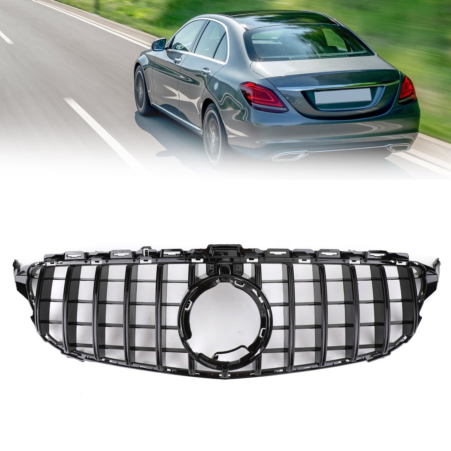 GTR Style Grill Grille W/Camera Fit Mercedes-Benz W205 C205 A205  2019