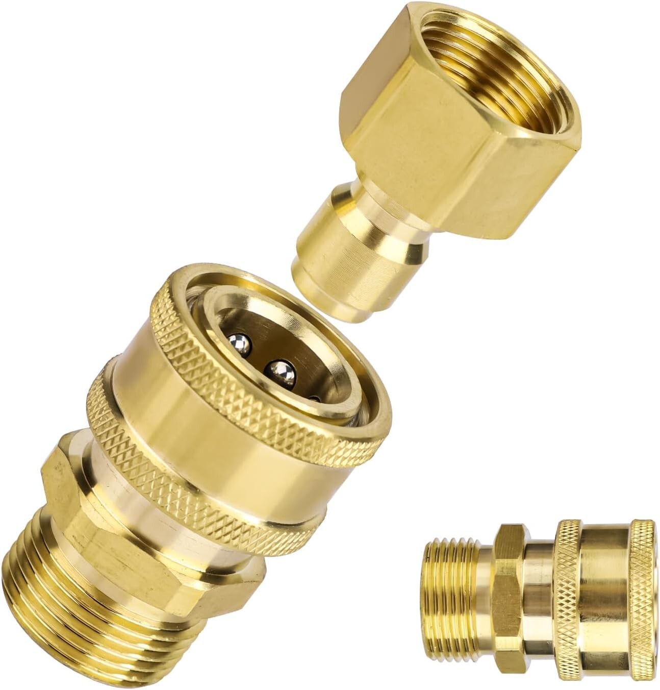 4Pc Pressure Washer Adapter Set Quick Disconnect Kit M22 Swivel to 3/8'' Connect
