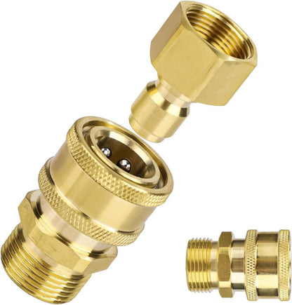 4Pc Pressure Washer Adapter Set Quick Disconnect Kit M22 Swivel to 3/8'' Connect