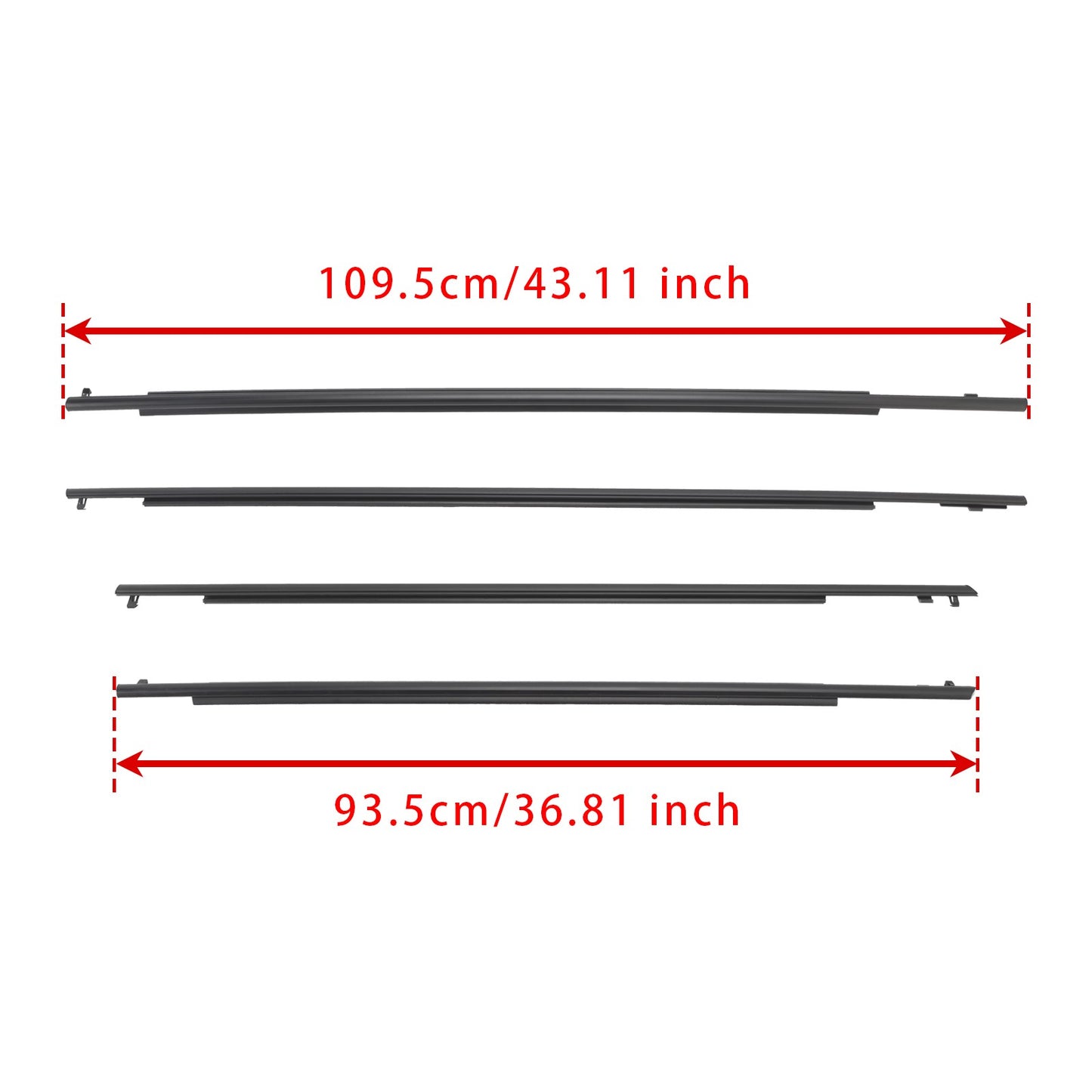 4PCS Door Glass Belt Outer Molding Weatherstrip For Toyota Prius 2010-2015