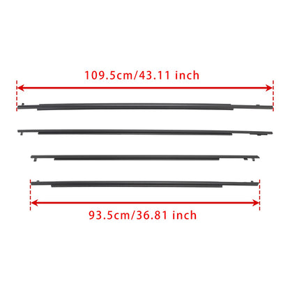4PCS Door Glass Belt Outer Molding Weatherstrip For Toyota Prius 2010-2015
