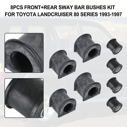8Pcs Front+Rear Sway Bar Bushes Kit For Toyota Landcruiser 80 Series 1993-97 V1