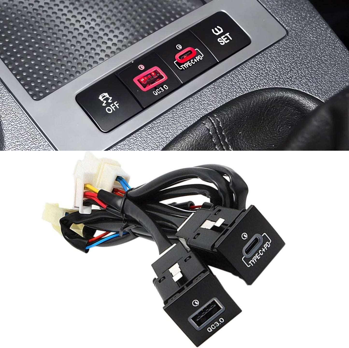 36W USB QC3.0 Charger + PD For Jetta MK6 10-14 Golf/GTI/R-Line 2006-2013 MK5 MK6
