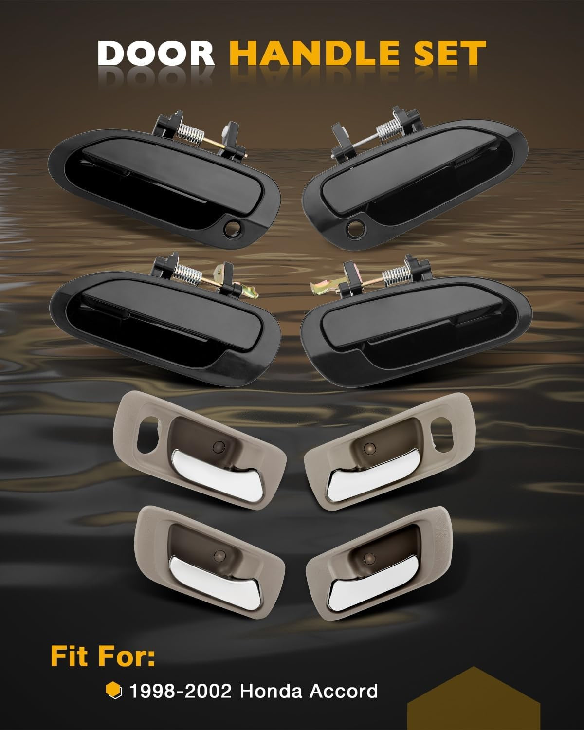 Outside Exterior Interior Door Handle Set Fit 1998-02 Honda Accord 72165S84A01ZC