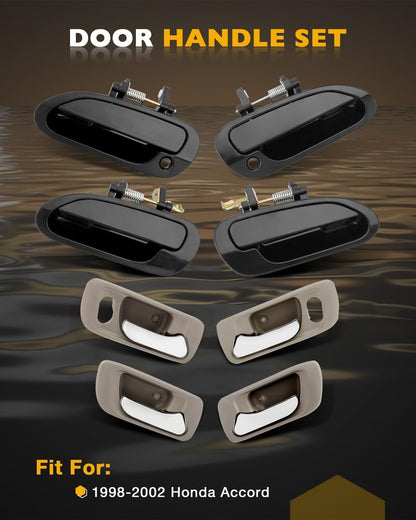 Outside Exterior Interior Door Handle Set Fit 1998-02 Honda Accord 72165S84A01ZC