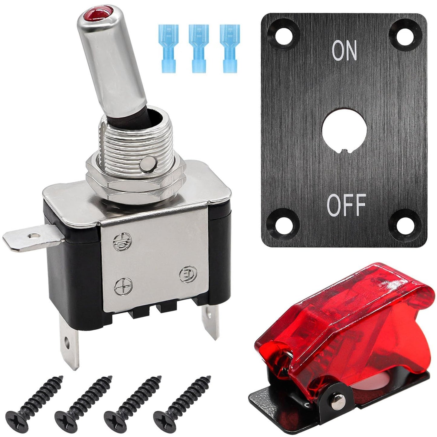 2x Toggle Switch Heavy Duty 12V DC 20A Rocker Switch SPST On/Off 2 Pin for Car