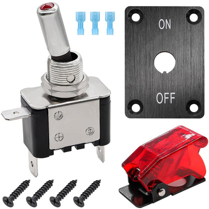 2x Toggle Switch Heavy Duty 12V DC 20A Rocker Switch SPST On/Off 2 Pin for Car