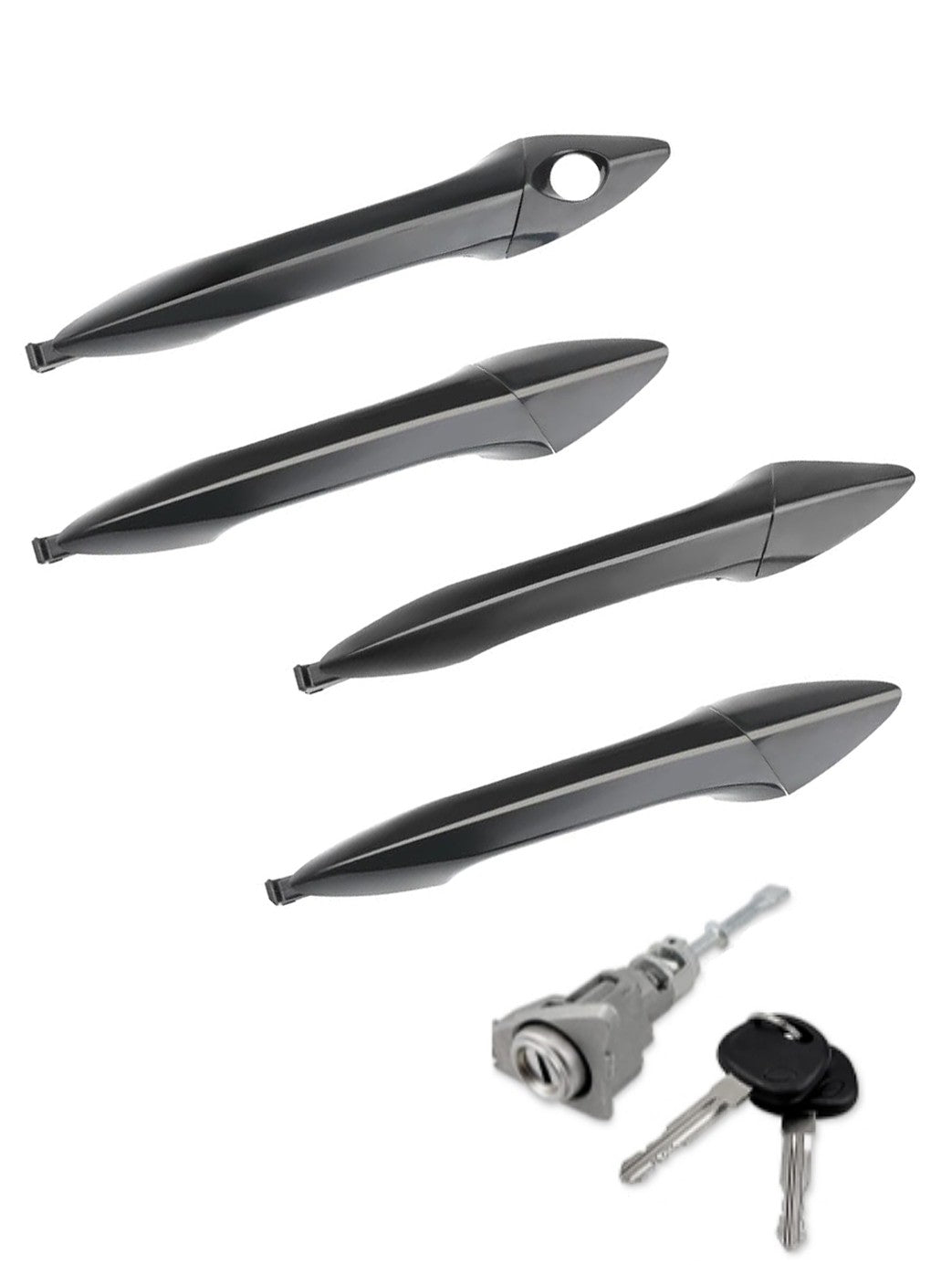 4X Outside Exterior Door Handles w/ Lock Cylinder Fit 2011-2016 Hyundai Elantra